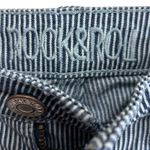 Rock & Roll Denim Jeans Size 28x34 High Rise Flare Leg Blue Stripe Boho Hippie Photo 2