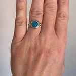 NEW 925 Sterling Silver Ladies Circle Cut Turquoise Ring Western Jewellery Blue Photo 2