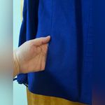 Ellen Tracy  Wool Angora Blend Blazer Jacket Bow Sleeve Blue Petite Size 12 12P Photo 4