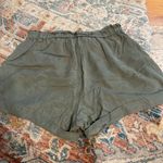 Aerie  Tie Waist Flowy Beach Shorts in Olive Green Size M Photo 2