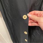 Vintage 90’s black contrast stitch flowy button front short sleeve shirt dress Size 16 Photo 4