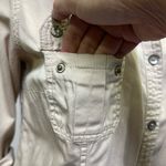 Sonoma Cotton  Khaki Metal Button Up Snap Pocket Button Tab Long Sleeve Shirt L Photo 5