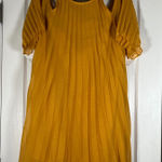 BB Dakota Golden Pleated Loose Fitting Dress With Rope Style/Tassel Halter Small Photo 0