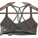 Lululemon Womens  Free To Be Serene Gray White Black Striped Sports Bra Size 8 Photo 1