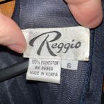 Reggio vintage maxi formal dress in dark blue with crushed velvet like bodice Blue Size 6 Photo 5