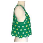 New in NWT Floral Crochet Lace Cropped Tank Top Kelley Green Size S/M Photo 3