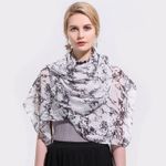 Marble Print Scarf Wrap Scarves Sheer Thin New Black White Photo 3