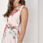 Lulus NWT Peach Pink Garden Meandering Blush Floral Chiffon Maxi Dress MEDIUM Photo 1