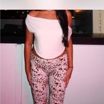 Indah  Brown and White Patterned Flare Pants Photo 4