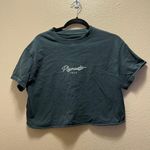 Brandy Melville  Plymouth 1964 Gray Short Sleeve Cropped Boyfriend Shirt Size M Photo 1