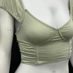Princess Polly Karla Crop top, size 4, sage green Corset Summer Photo 2