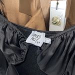 Princess Polly Nakita Long Sleeve Mini Satin Cutout Dress in Black Photo 15