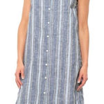 Beach Lunch Lounge Oxford Brynn Shirt Dress Blue Stripe Linen Size‎ XS Travel Photo 0