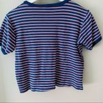 Brandy Melville  Striped Cropped Tee Shirt Blue/Red Sz OS Photo 5