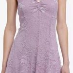 Hot Topic Just Polly Lilac Lace Lace-up Cami Dress Sz Large NWT Photo 0