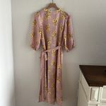 Madewell  Linen-Blend Ruffle-Cuff Wrap Dress in Dutch Dandelions Small Photo 1