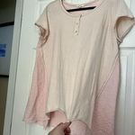 Mystree Women’s Neutral Pink Tunic Shirt Size Large 3 Buttons Photo 4
