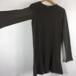 ZARA  Olive Green Mini Dress Size Medium Long Sleeve Drop Waist Shift 100% Cotton Photo 9