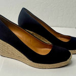 J.Crew  Shoes Womens 10 Seville Espadrille High Pump Blue Canvas‎ Wedge Casual Photo 0