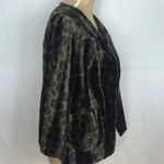 INC International Concepts Size Medium Leopard Faux Fur Shell Crop Jacket. New Brown Photo 1