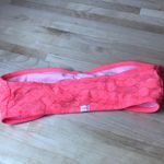 Victoria's Secret 🔴 Victoria’s Secret Lace Bandeau | Neon orange | Size S | Lined | Ruched Front Photo 2