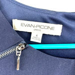 Evan Picone  size 6 navy blue‎ sleeveless dress hidden rear zip layered look Photo 4