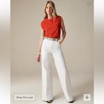 J.Crew  Petite Five‎ Pocket Wide Leg Jean in White Wash Size 32P Fisherman Photo 3