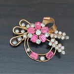 GF Vintage STAR-ART 1/20 12K Art Deco Pink Flower Rhinestones Pendant Brooch Photo 1
