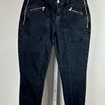 J Brand Moto Jeans Genesis Black Zip Pocket Skinny Size 28 Photo 0