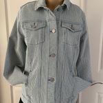 Croft & Barrow Pinstripe Jean Jacket Women's Photo 3