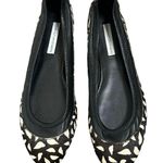 Diane Von Furstenberg NEW  Calf Hair Ballet Flats Women's Black Cream Size 8M Photo 0