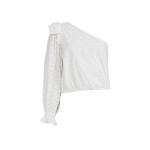 Cami NYC  Ardana Eyelet White One Shoulder Blouse Top size large Photo 2