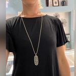 Kendra Scott Layden Necklace Crushed Abalone Shell Long Gold-tone Chain … Photo 0