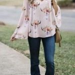 Show Me Your Mumu  Blouse Womens Floral Bull Hippie Dippie Top Size Small Photo 0