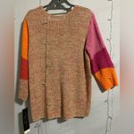 Coldwater Creek  V-Neck Sweater in Pink, Orange, and Red Photo 5