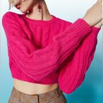 Cocovive Women's Pink
Cable Knit Crop Top Sweater Size L Long Sleeves Winter Pink Size L Photo 0