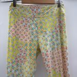 LuLaRoe Blue, Yellow & Pink Geometric High Rise Ankle Leggings Tall & Curvy Photo 1