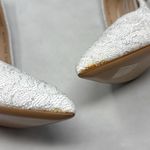 Casadei NEW  Blade Heel Glittery Lace Pointed Toe Pumps White Wedding Bridal 35.5 Photo 6