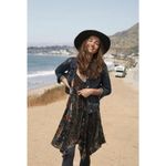 Anthropologie By Eri + Ali Velvet Swing Dress Black Flower Bohemian Size XS Photo 1