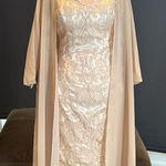 Women’s Tea Length BodyCon Dress Matching Chiffon Jacket Corset Back Size XS Photo 0