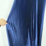 L'IDEE Womens Gala Gown Pleated Maxi Dress Size 8/S Midnight Navy Blue Satin Photo 3