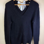 Halogen Nordstrom ‎ Tie Back Black Oversized Sweater Size Small Bow Tie Back Photo 0