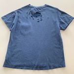 Free People We The Free Rubi Belle Blue Distressed Short Sleeve T-Shirt Size XS Photo 6