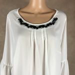 Ny Collection  Plus Size Bell Sleeve White Blouse NWT 1X Photo 10