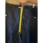Allen Allen  Linen Pants Plus 1XL Navy Blue Pockets Timeless Excellent Photo 5