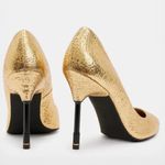All Saints Gold Speckled Black Nova Metallic Leather Court Shoes Heels Photo 3