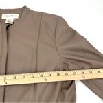 Calvin Klein Leather Jacket XS Women’s Fitted Sleek Taupe Tan Neutral Zip-flaws Photo 10