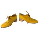 Clarks Originals Phenia Strand Lace Up Mustard Brown Leather Heeled Loafer 8 Yellow Photo 1