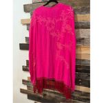 Chico's Chico’s NWT Floral Embroidered Berry Pink Ruana Wrap Photo 3
