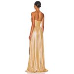 New Retrofête Doss Metallic Gold Pleated Gown Size S Photo 2